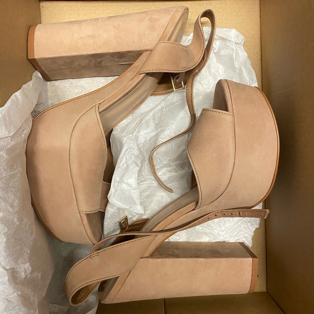 Elegant Nude Platform Heels